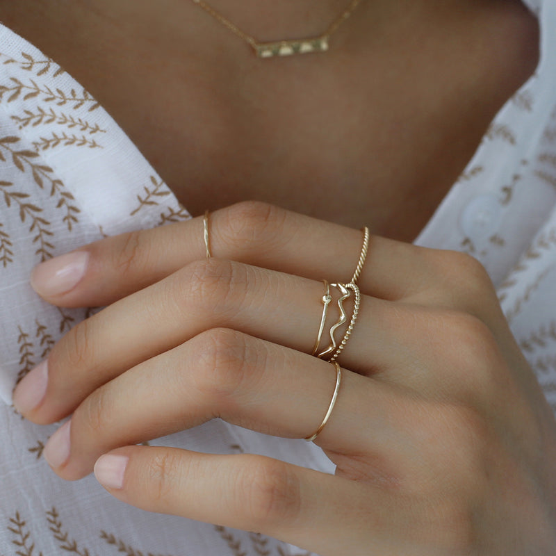 Dainty Gold Knot Ring – Misoa Jewelry